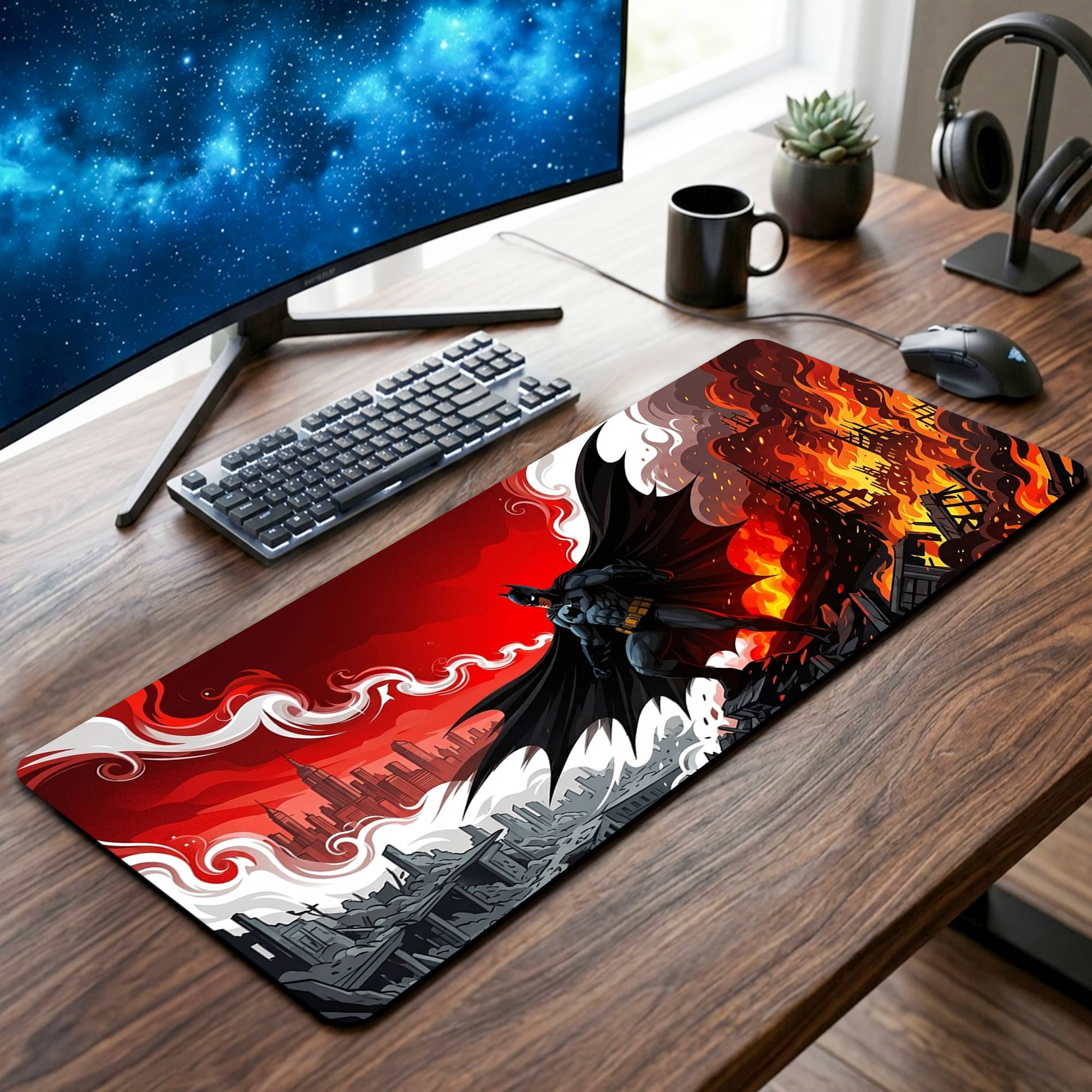 Dynamic Batman Desk Mat - 12 x 32 Inch image