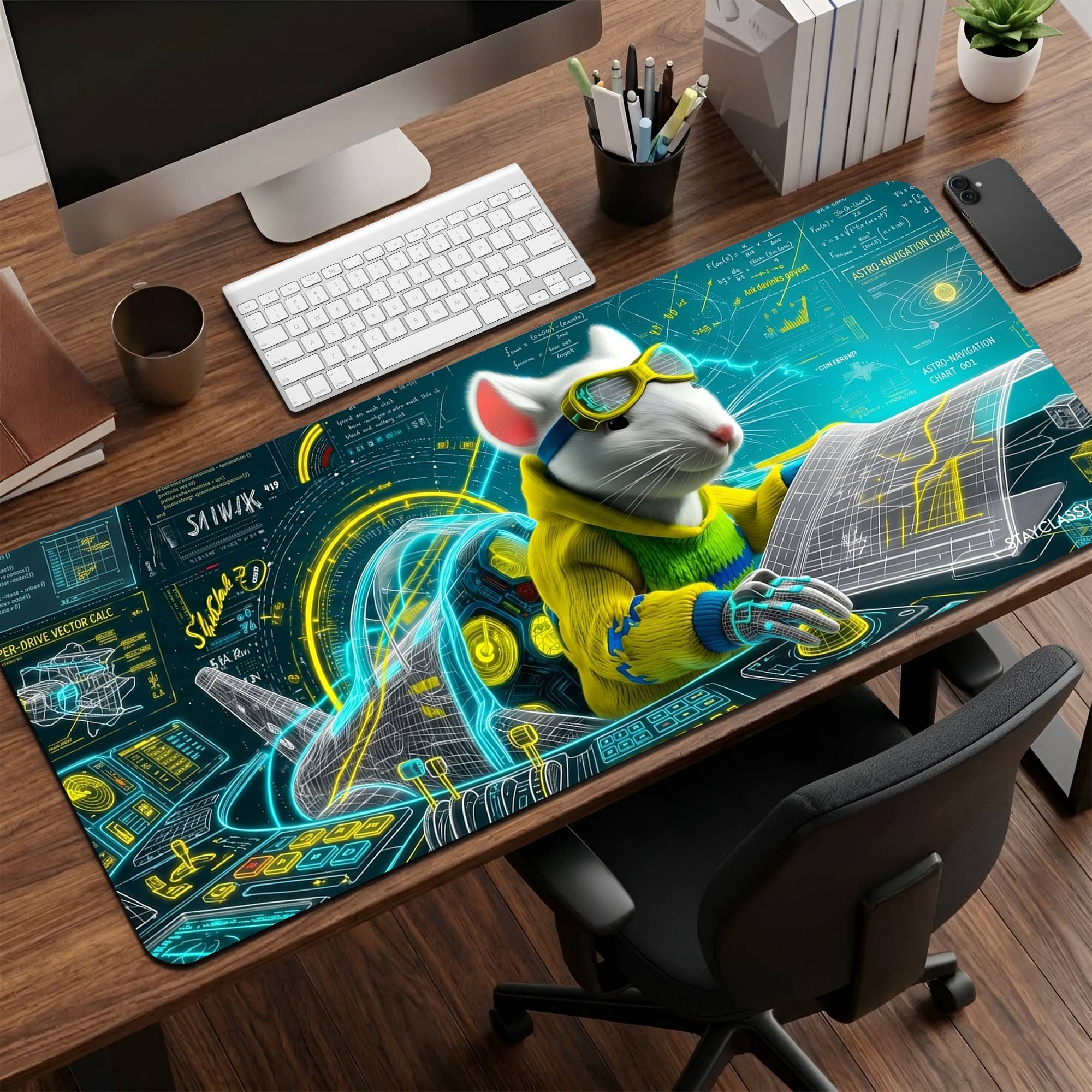 Futuristic Aircraft Desk Mat image 0