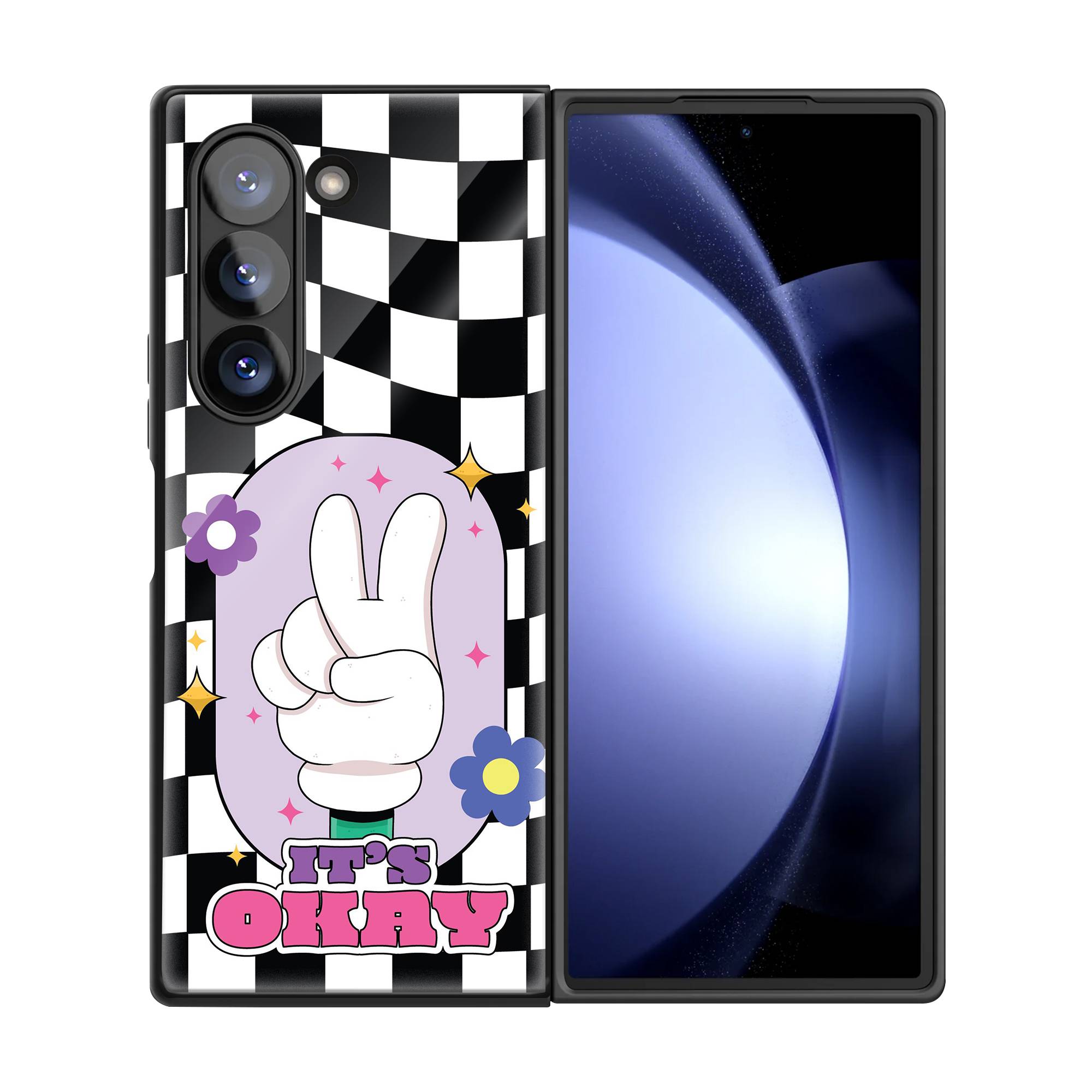 Checkerboard Samsung Z Fold Glass Case image 2