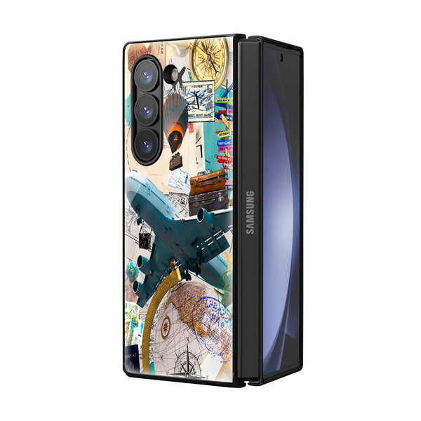 Travel Scrapbook Samsung Z Fold Glass Case image 1