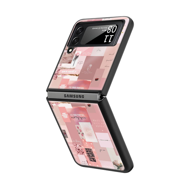 Good Vibes Samsung Z Flip Glass Case image 1