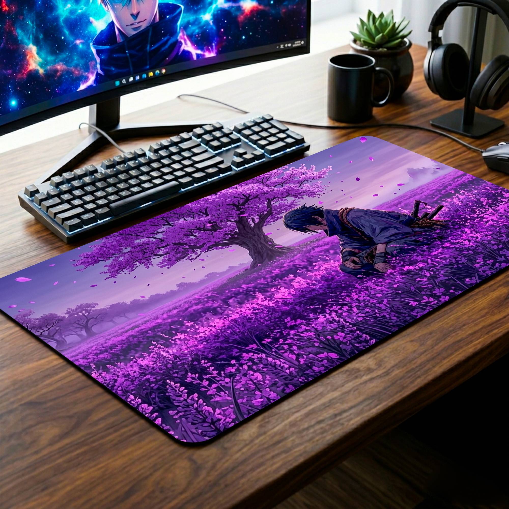 Sasuke Uchiha Desk Mat - 14 x 23 Inch image
