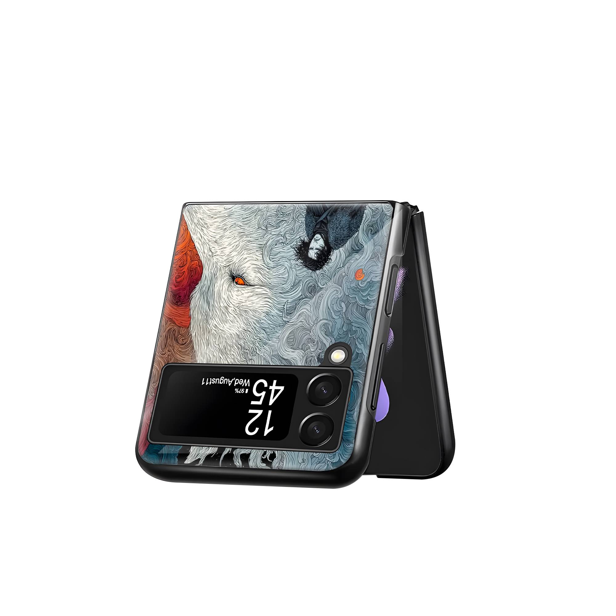 Direwolf Samsung Z Flip Glass Case image 2