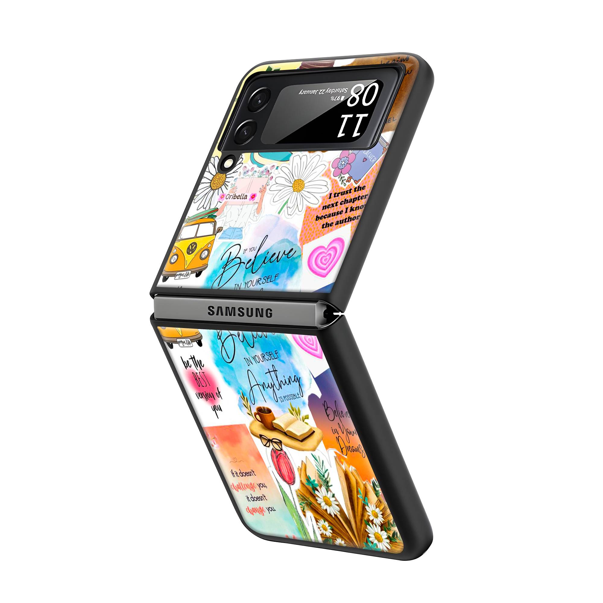 Inspirational Stickers Samsung Z Flip Glass Case image 1