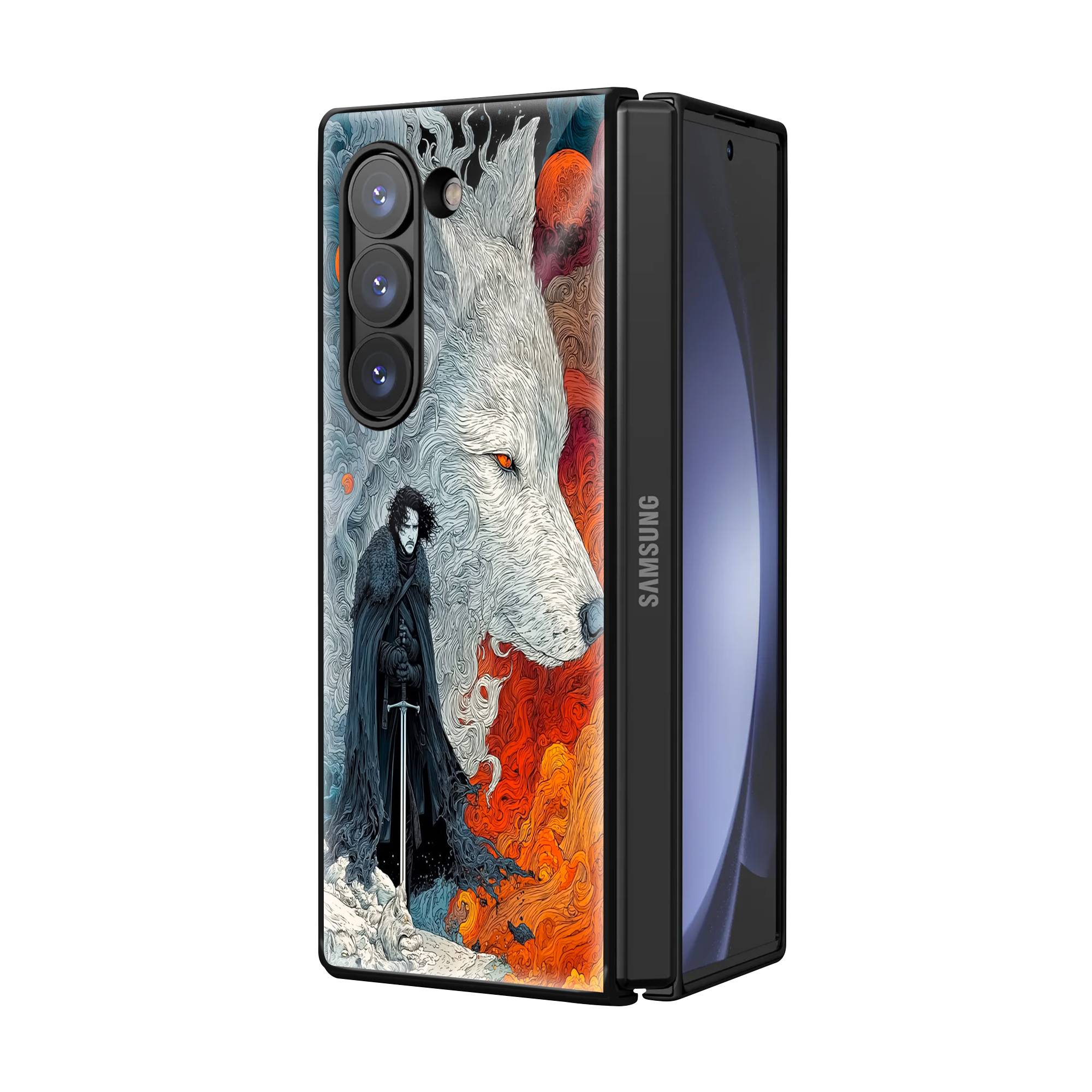 Direwolf Samsung Z Fold Glass Case image 1