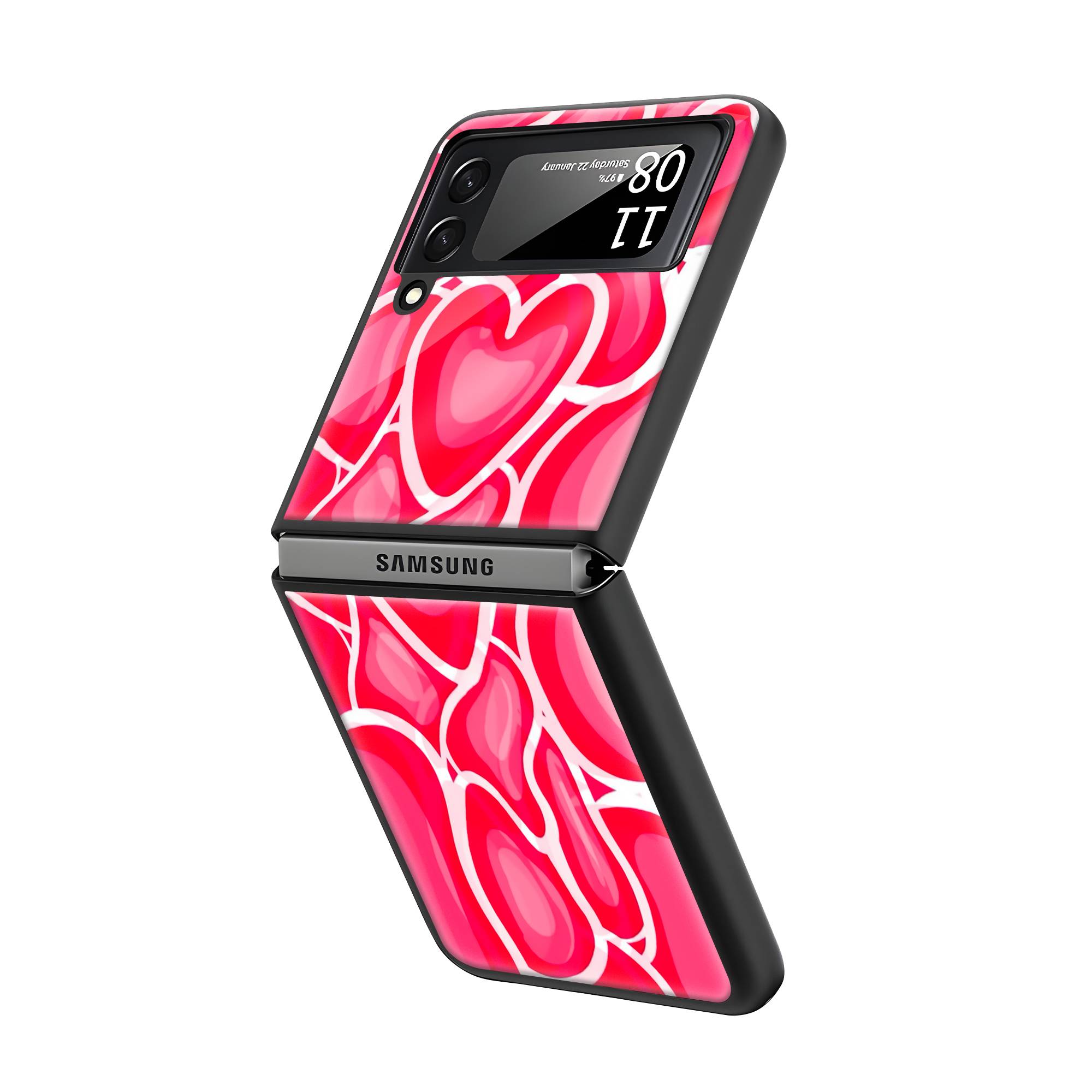 Love Blooms Samsung Z Flip Glass Case Secondary image