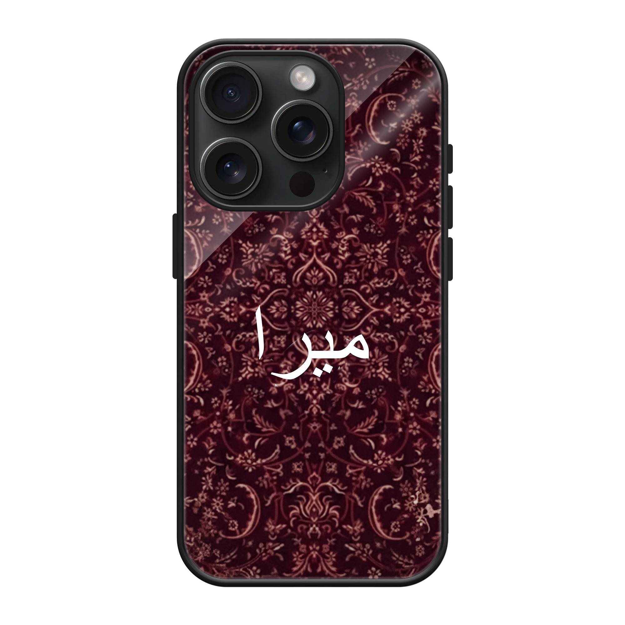 Maroon Pattern Glass Name Case image 0 Main image