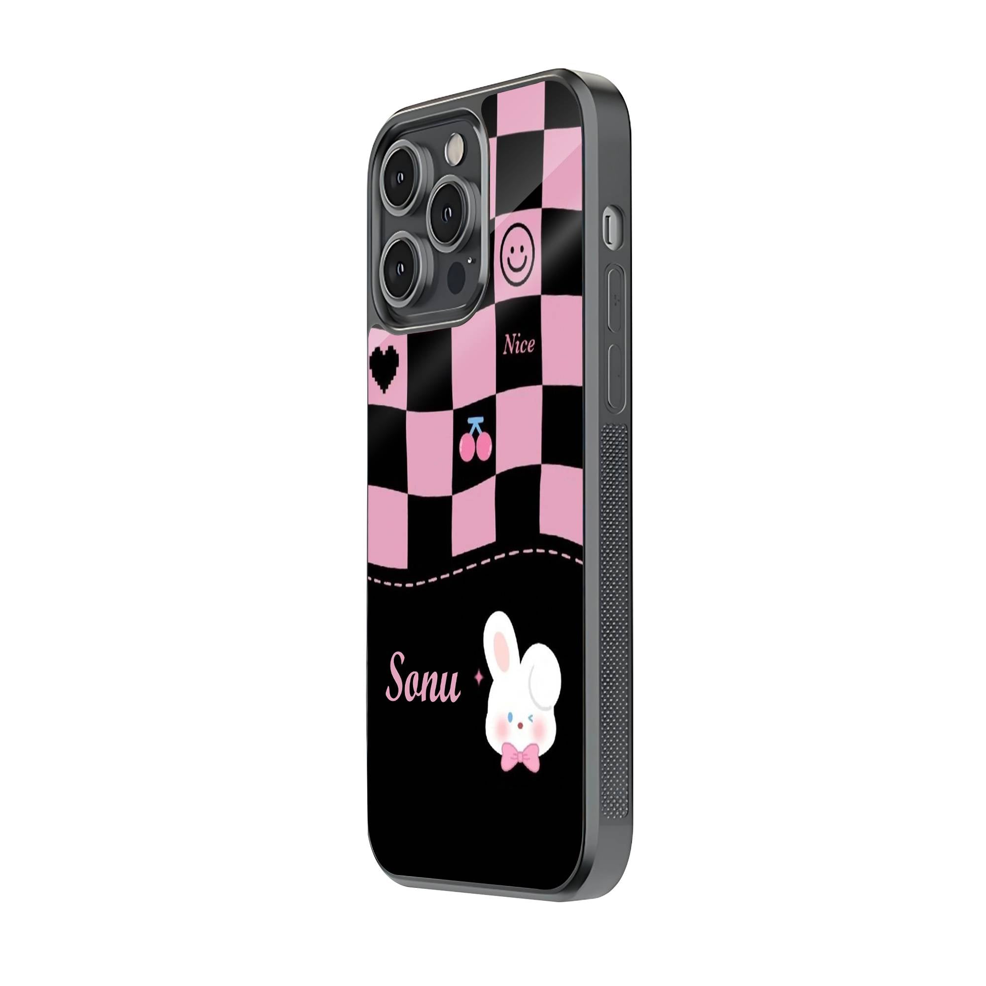 Blush Bunny Glass Name Case Secondary image