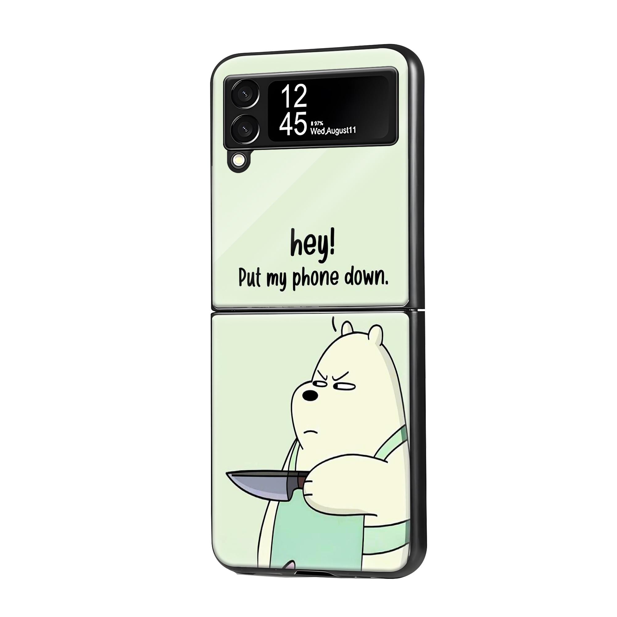 Hey Bear Samsung Z Flip Glass Case image 0