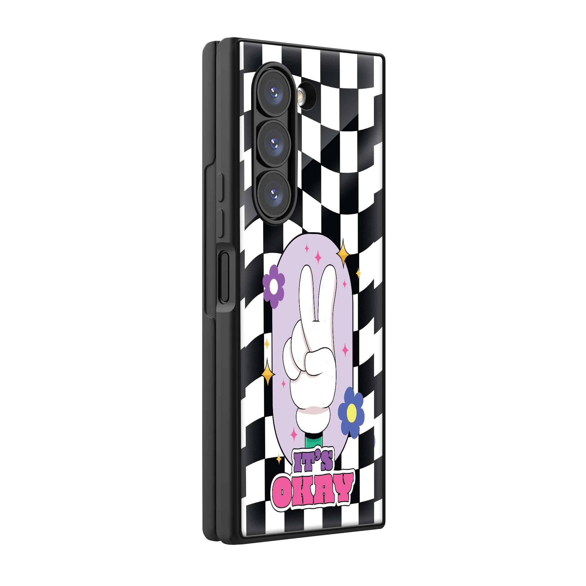 Checkerboard Samsung Z Fold Glass Case image 0