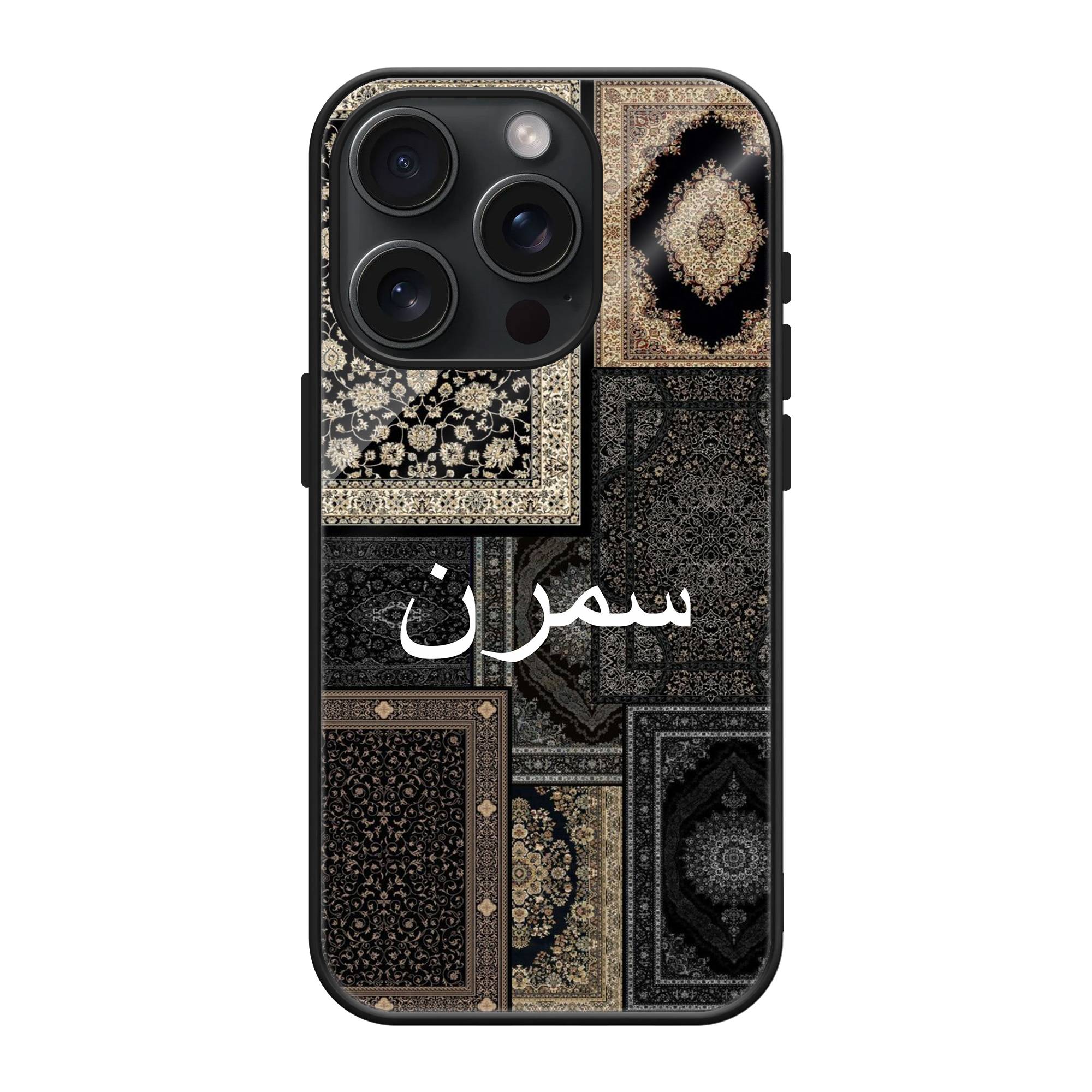 Black & Gold Patchwork Glass Name Case image 0
