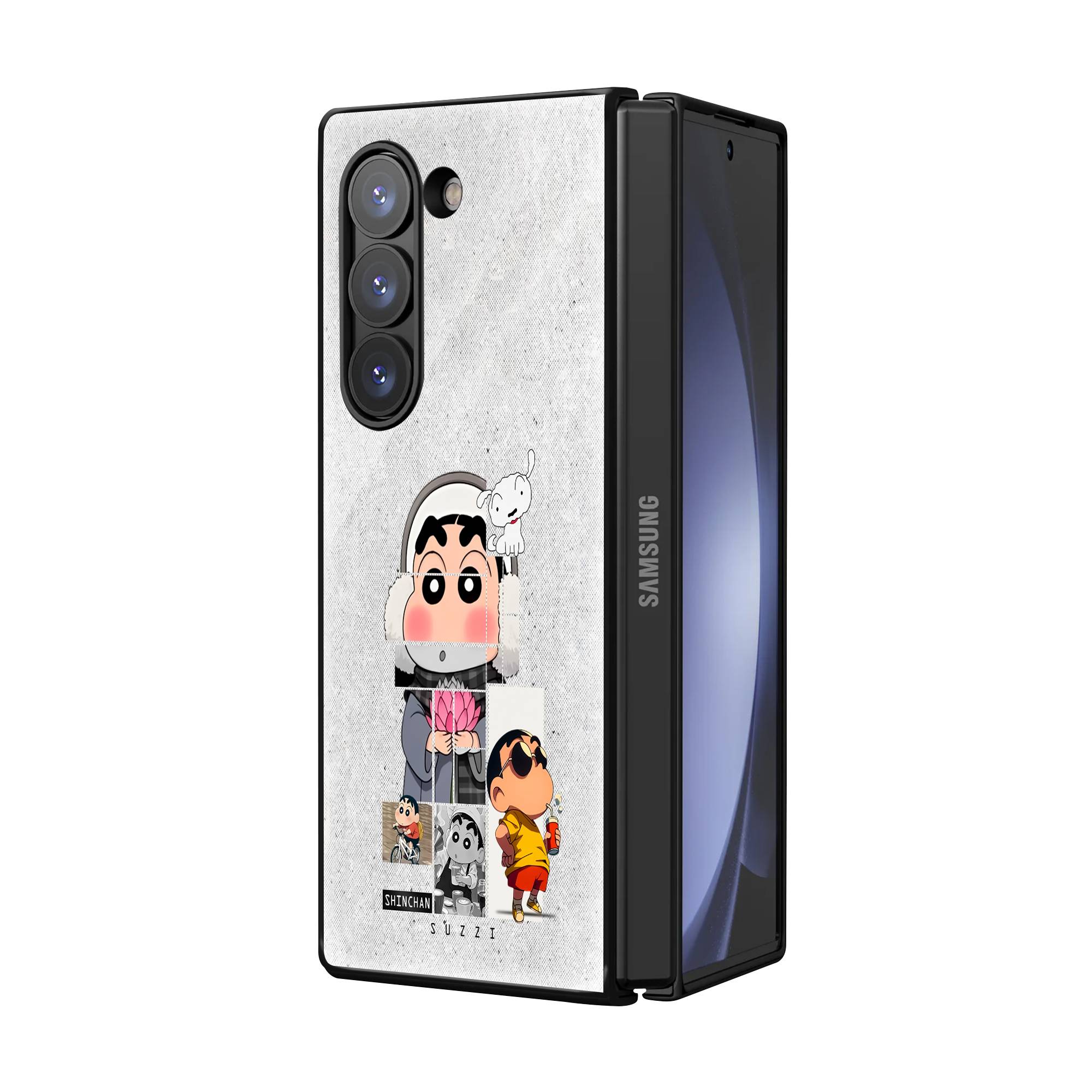 Shades of Shinchan Samsung Z Fold Glass Case Secondary image