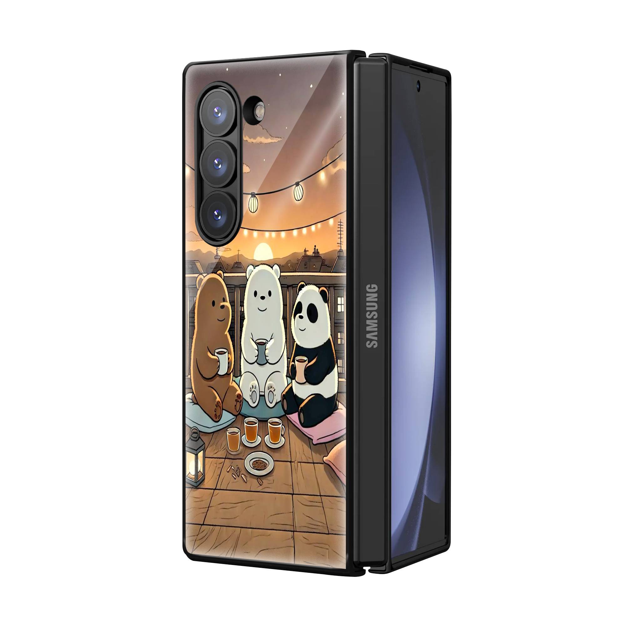We Bare Bears Samsung Z Fold Glass Case Secondary image