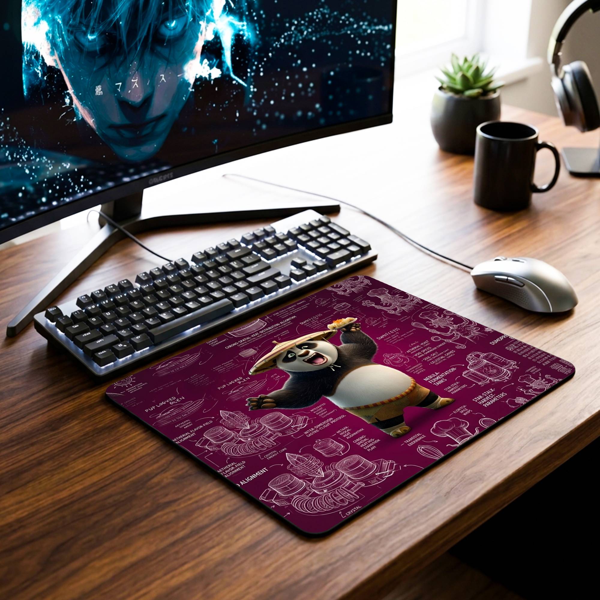 Foodie Panda Desk Mat - 7.5 x 9 Inch image