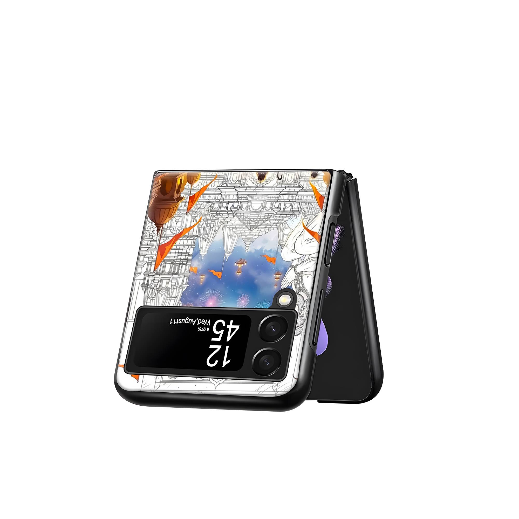 Ram Rajya Samsung Z Flip Glass Case image 2