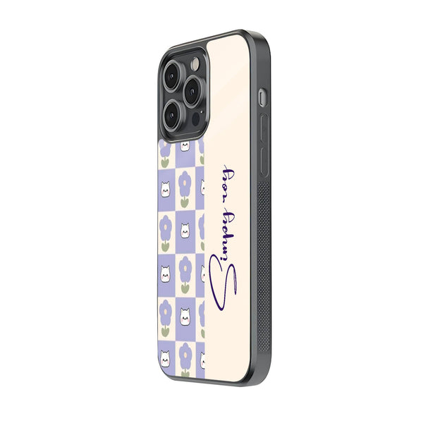 Lavender Kitty Glass Name Case image 1