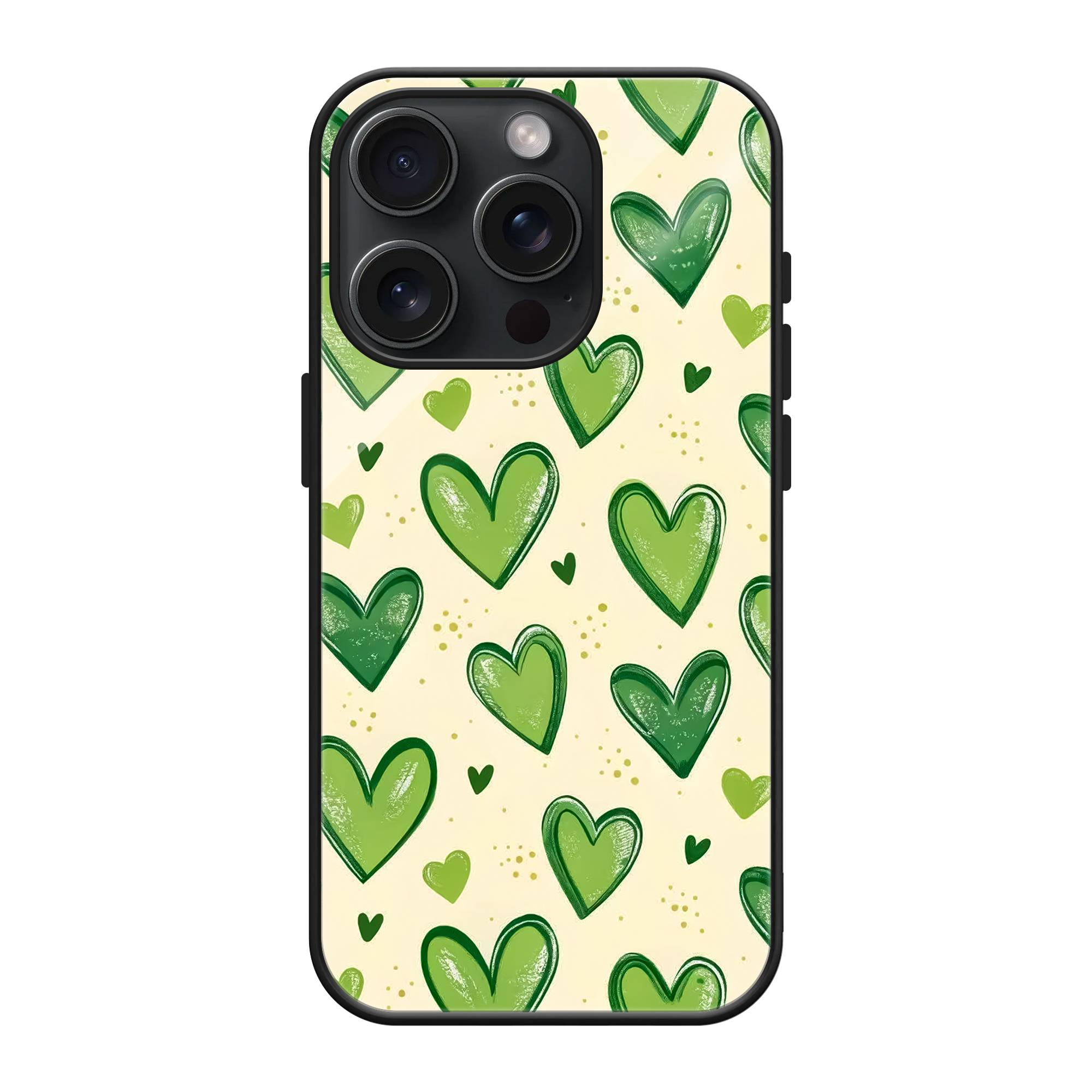 Green Hearts Glass Case image 0 Main image