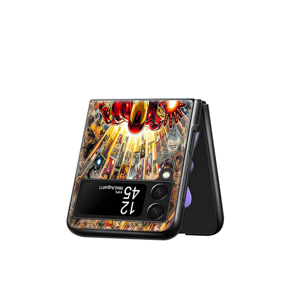 Iron Man Comic Book Samsung Z Flip Glass Case image 2