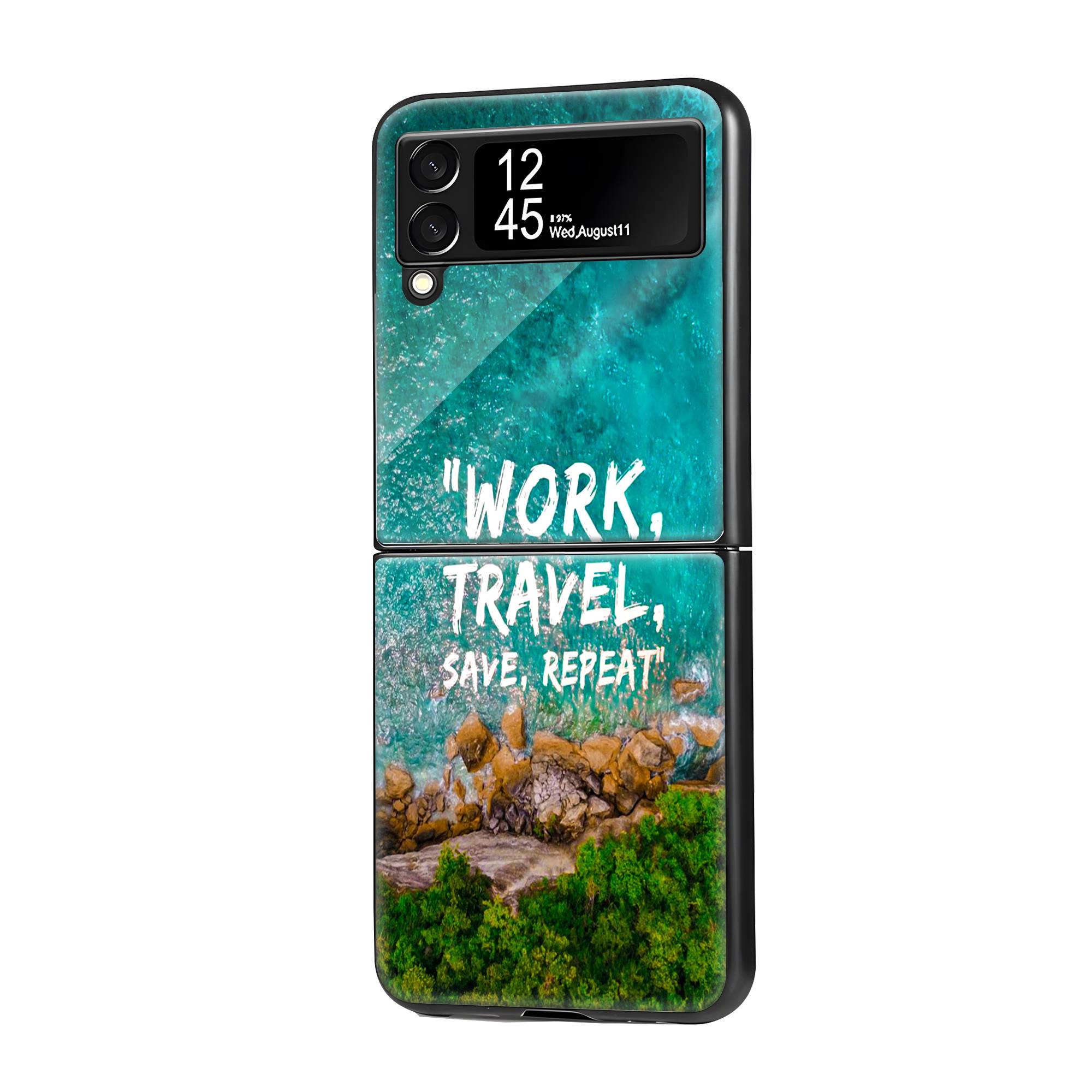 Work Travel Samsung Z Flip Glass Case image 0 Main image