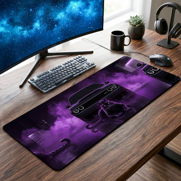 Dark Muscle Car Desk Mat - 12 x 32 Inch image