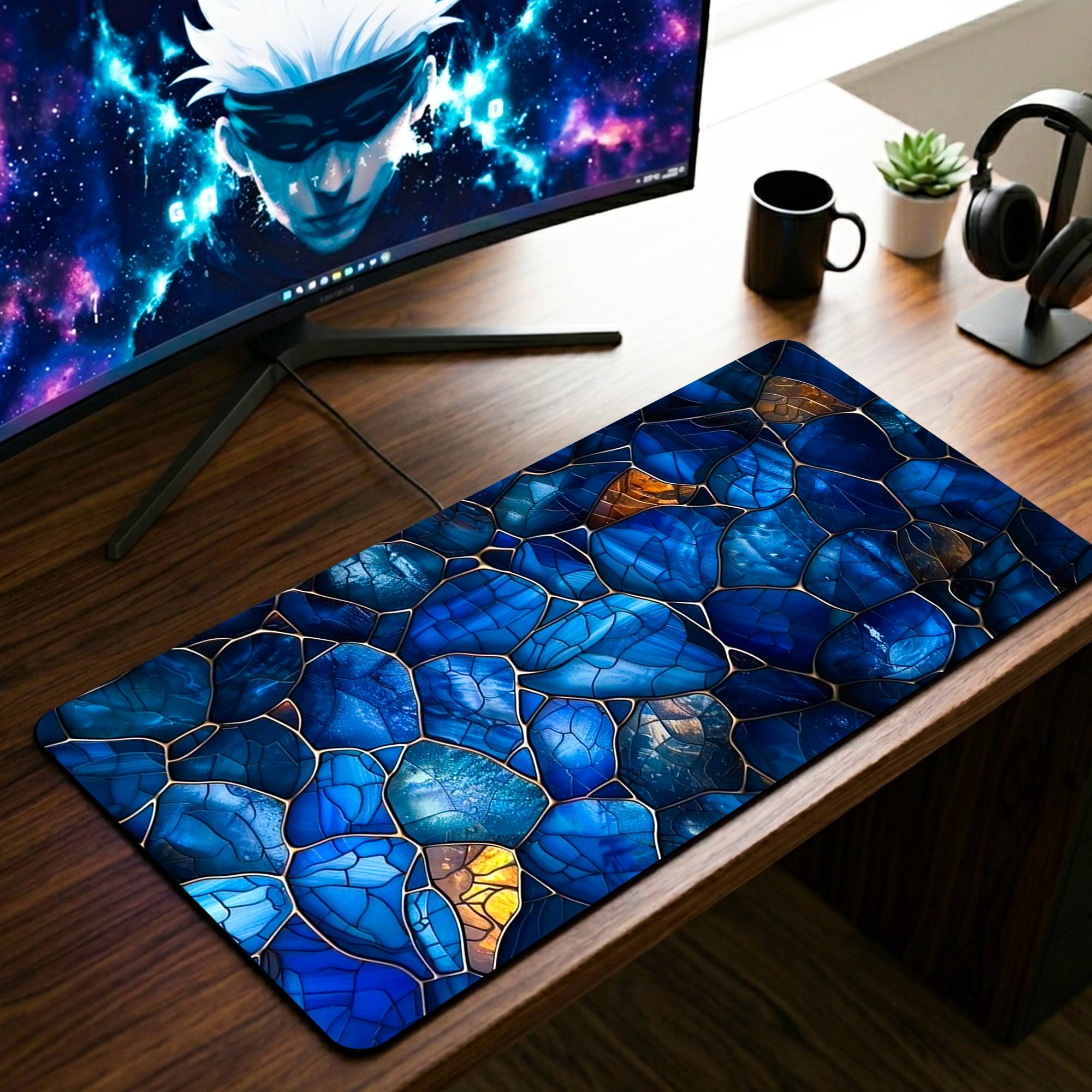 Mosaic Pattern Desk Mat - 11 x 23 Inch image