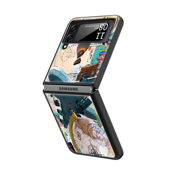 Travel Scrapbook Samsung Z Flip Glass Case image 1