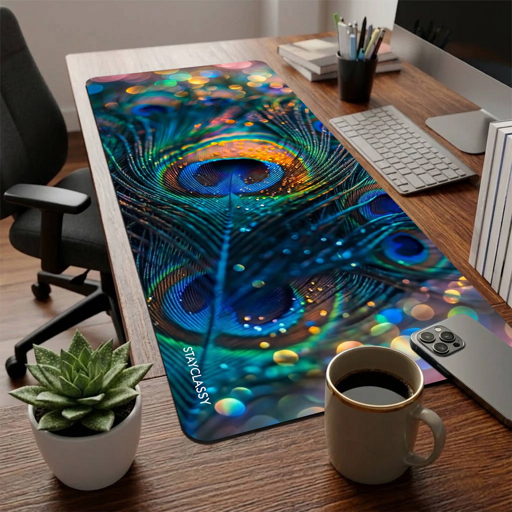 Peacock Feather Desk Mat Secondary image