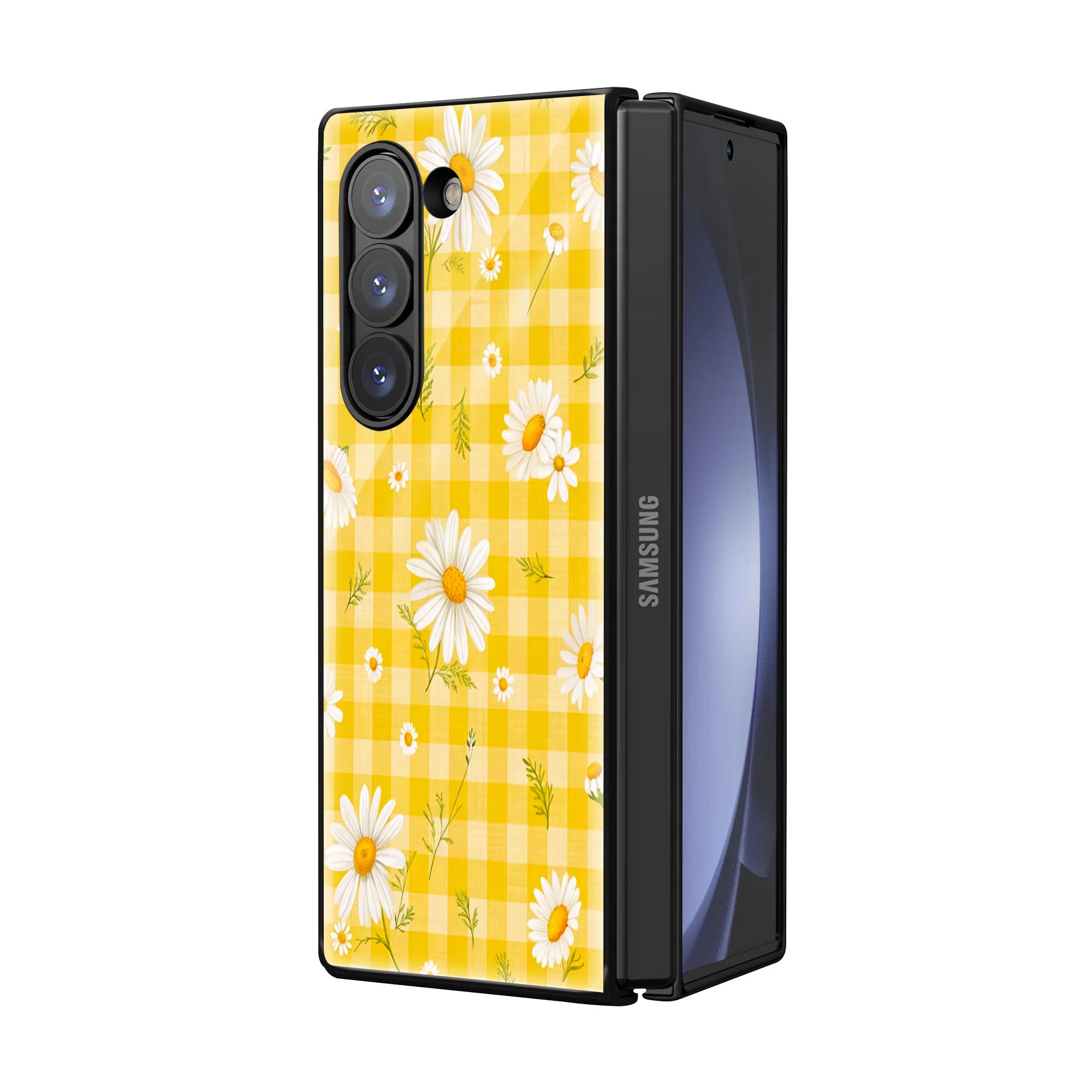 Sunshine Daisies Samsung Z Fold Glass Case Secondary image
