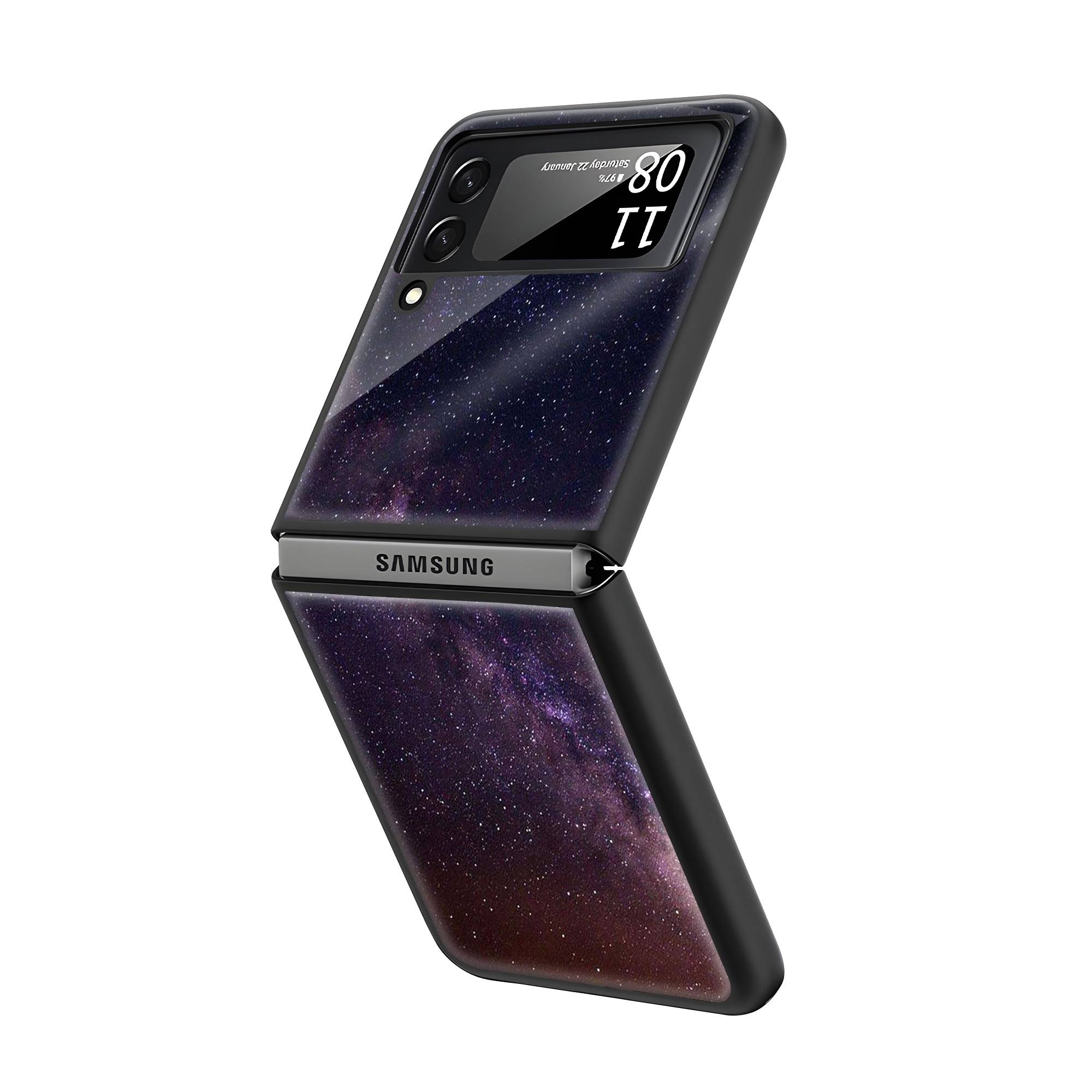 Andromeda Galaxy Samsung Z Flip Glass Case Secondary image