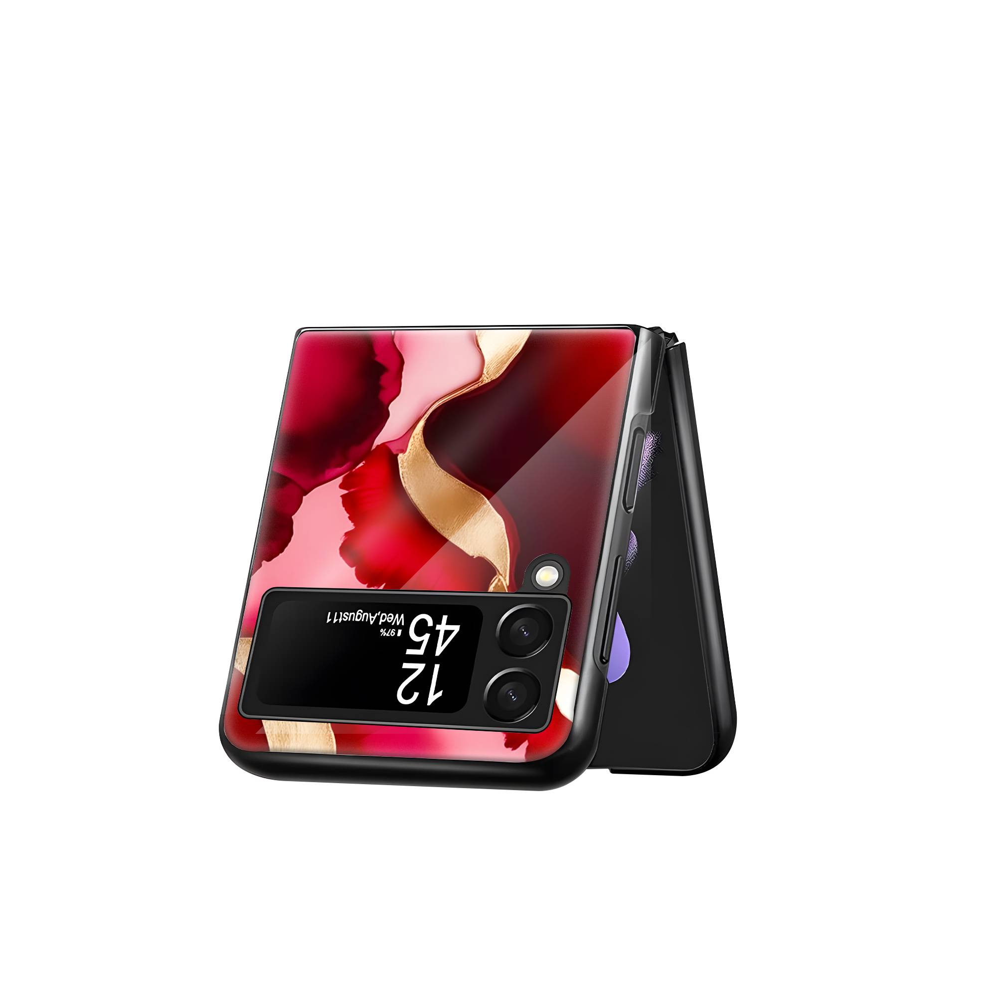 Modern Resin Art Samsung Z Flip Glass Case image 2