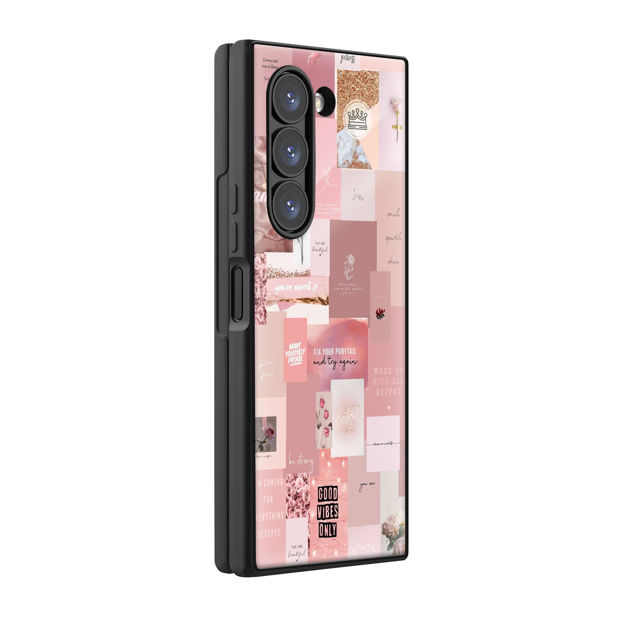 Good Vibes Samsung Z Fold Glass Case image 0 Main image