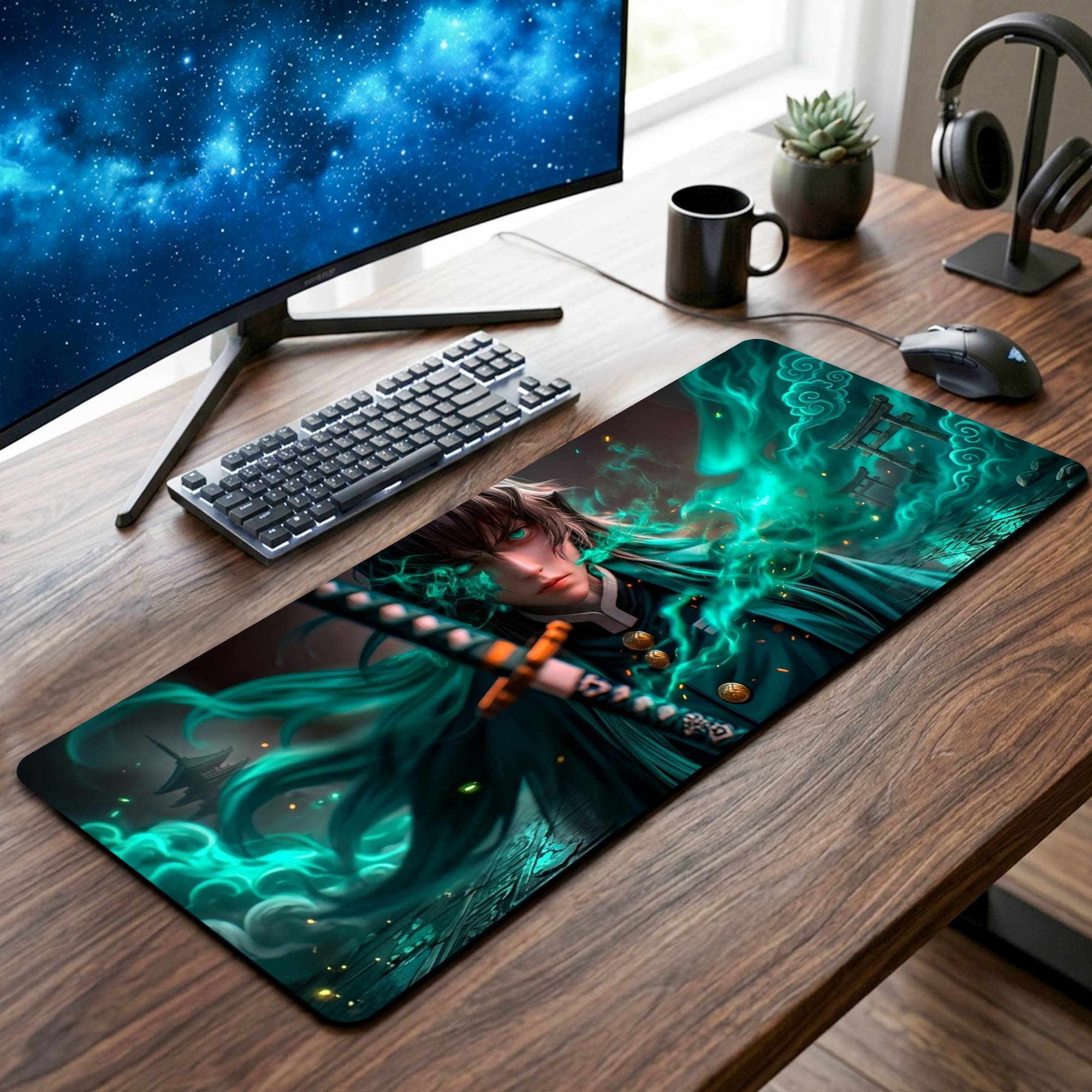 Muichiro Tokito Desk Mat - 12 x 32 Inch image