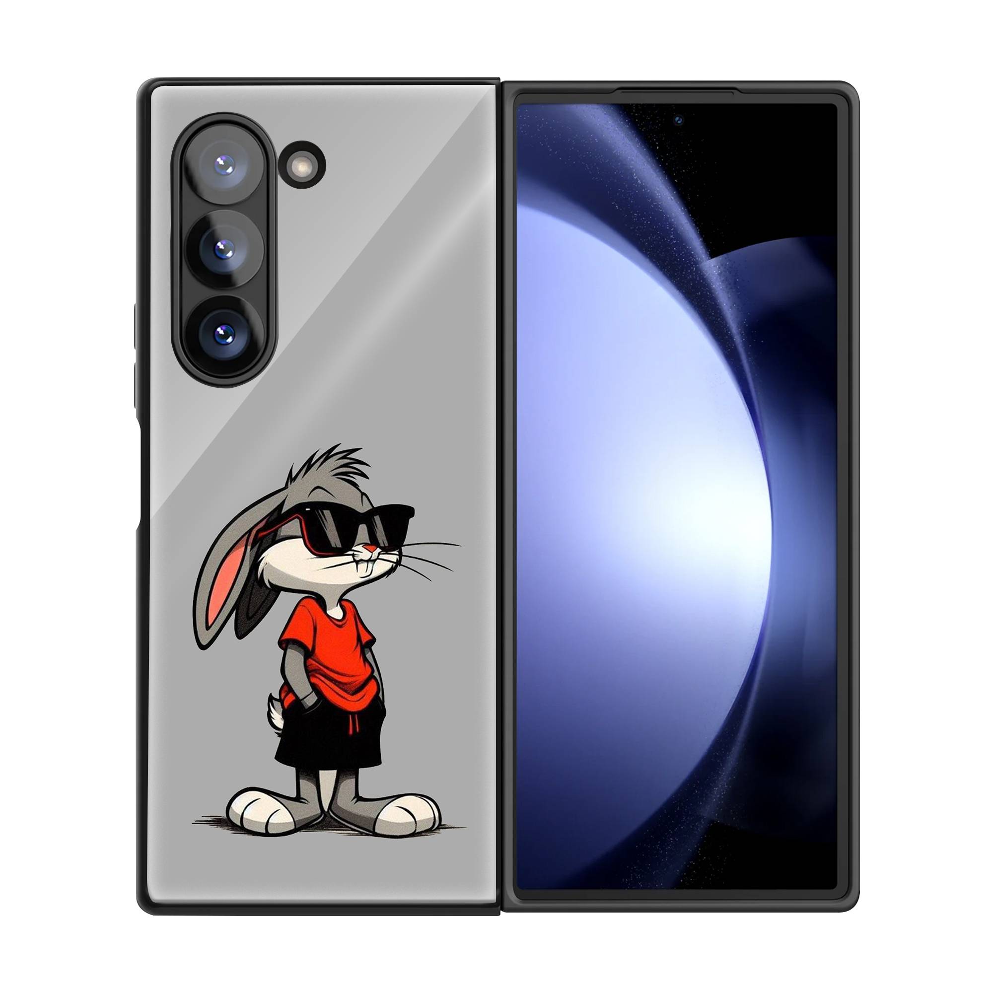 Cool Bunny Samsung Z Fold Glass Case image 2