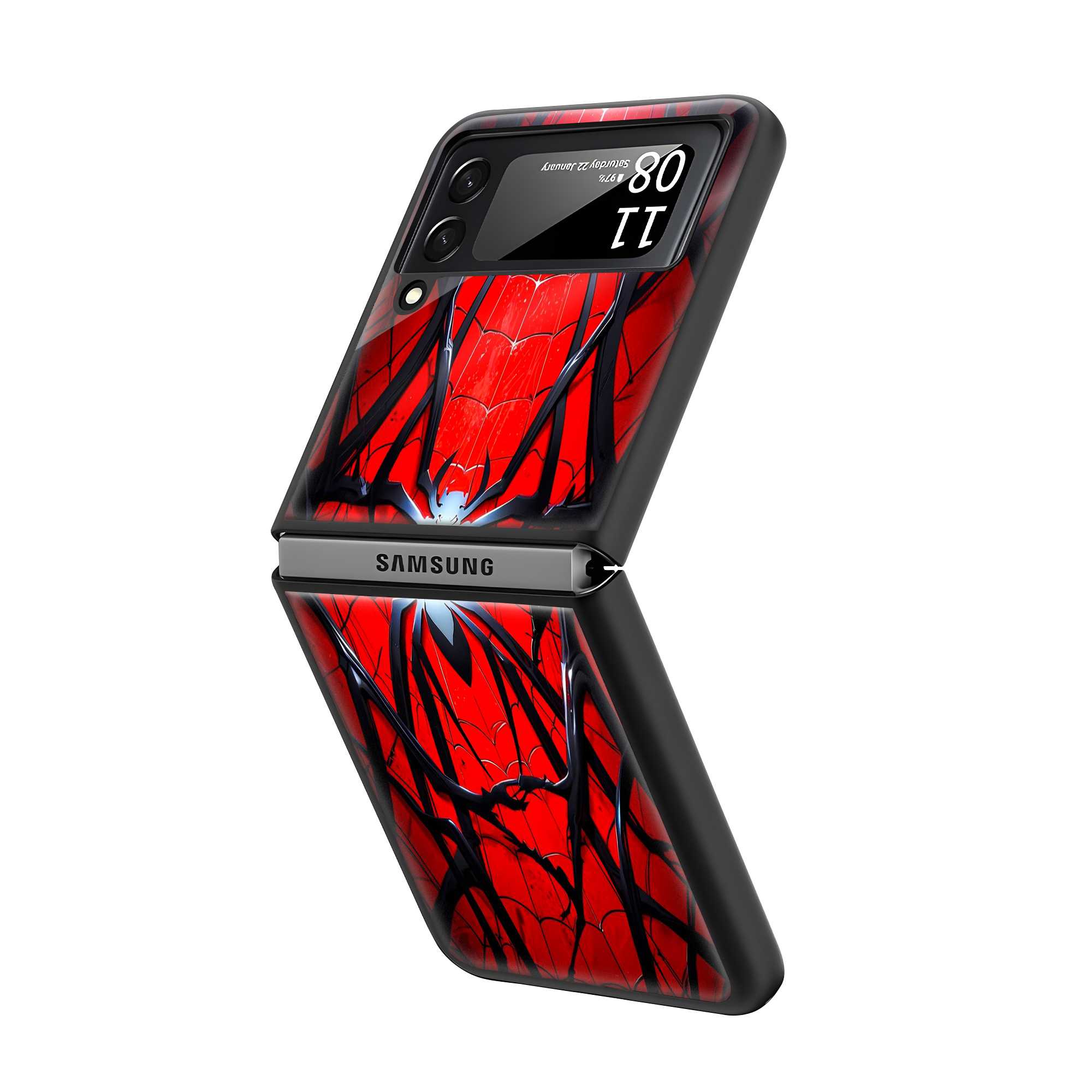 Spider-Man’s Web Samsung Z Flip Glass Case Secondary image