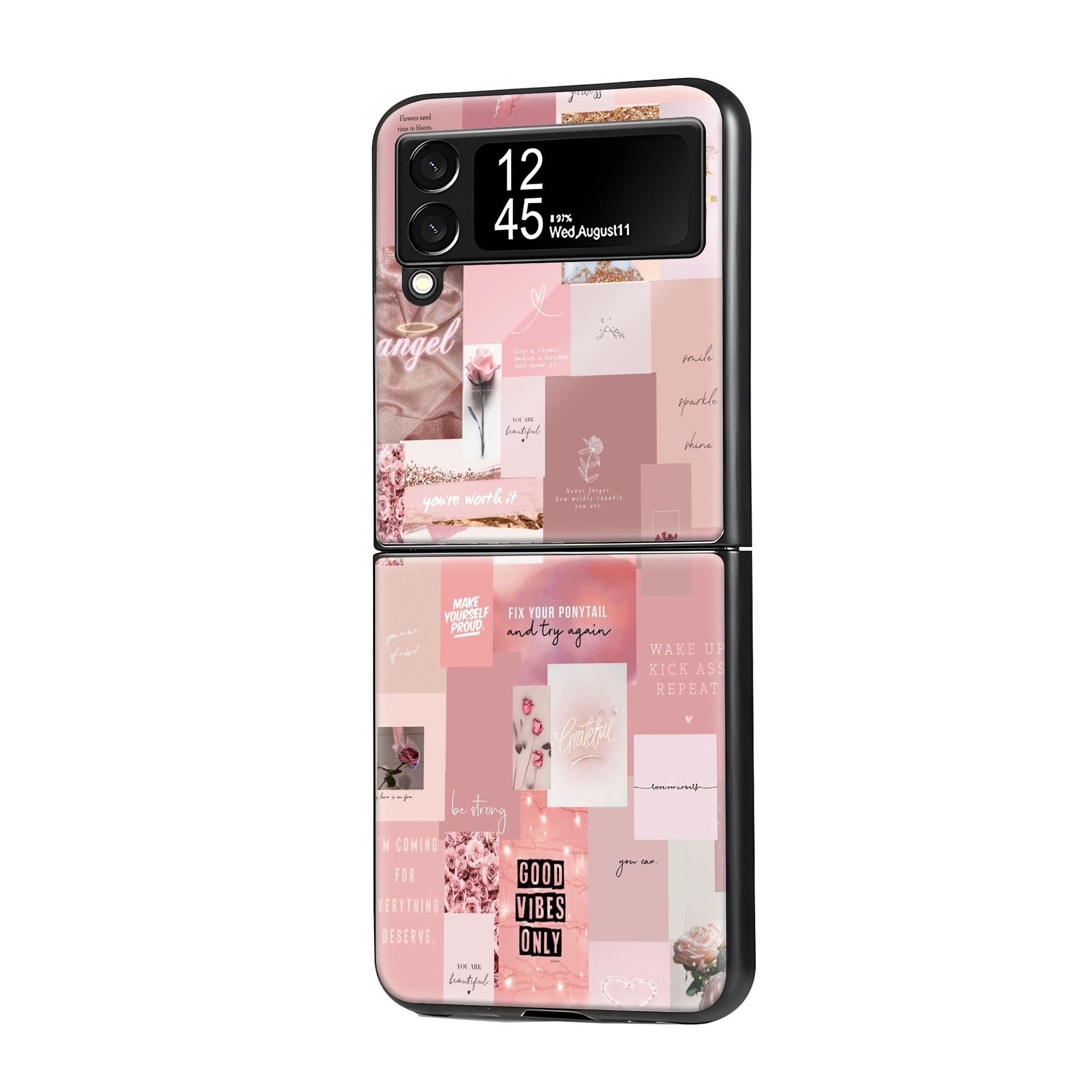 Good Vibes Samsung Z Flip Glass Case image 0 Main image