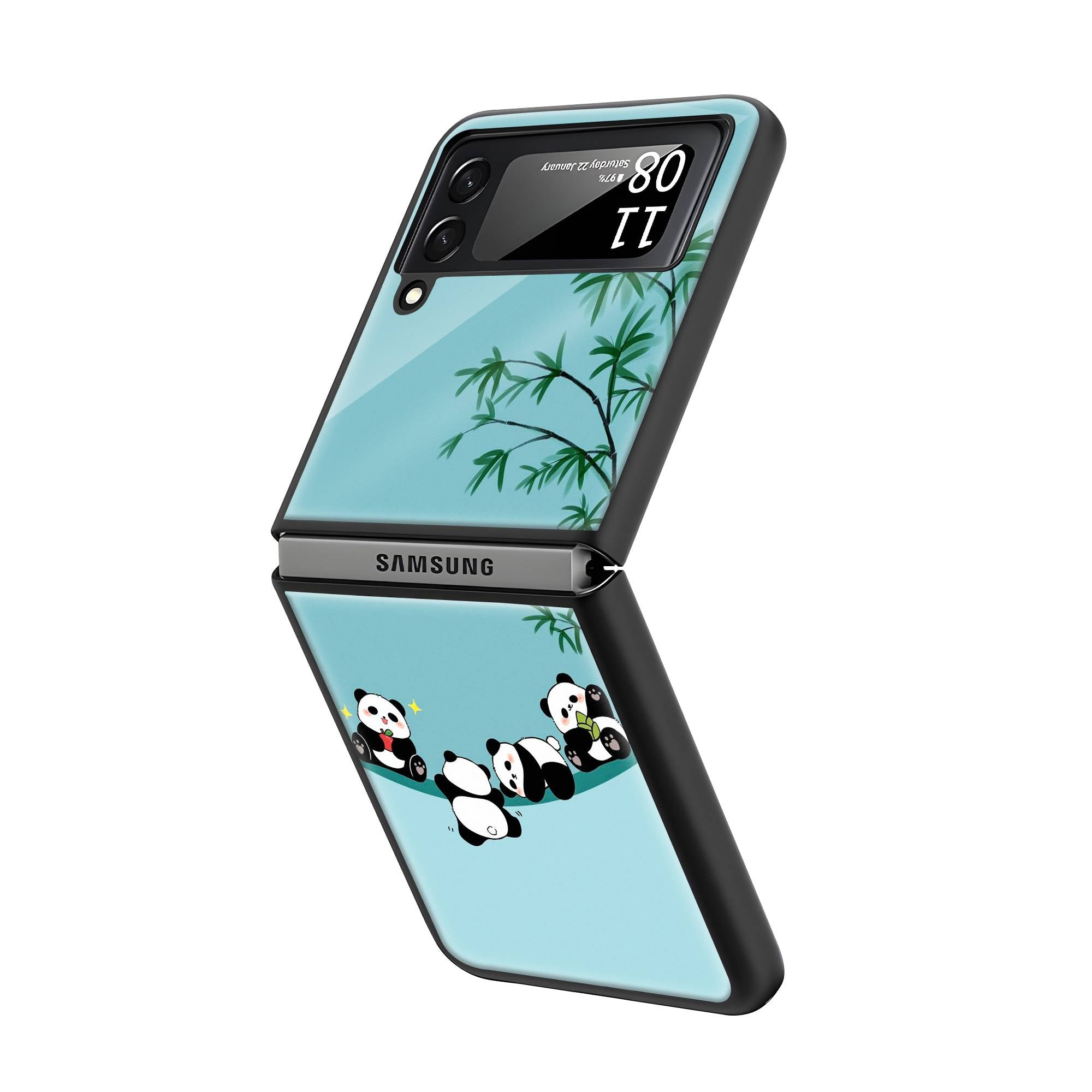 Baby Panda Samsung Z Flip Glass Case Secondary image