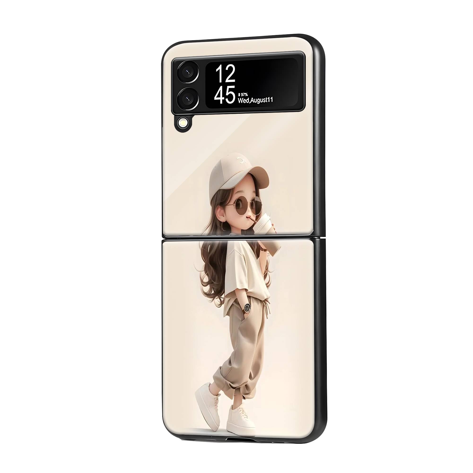 Tik Tok Girl Samsung Z Flip Glass Case image 0 Main image