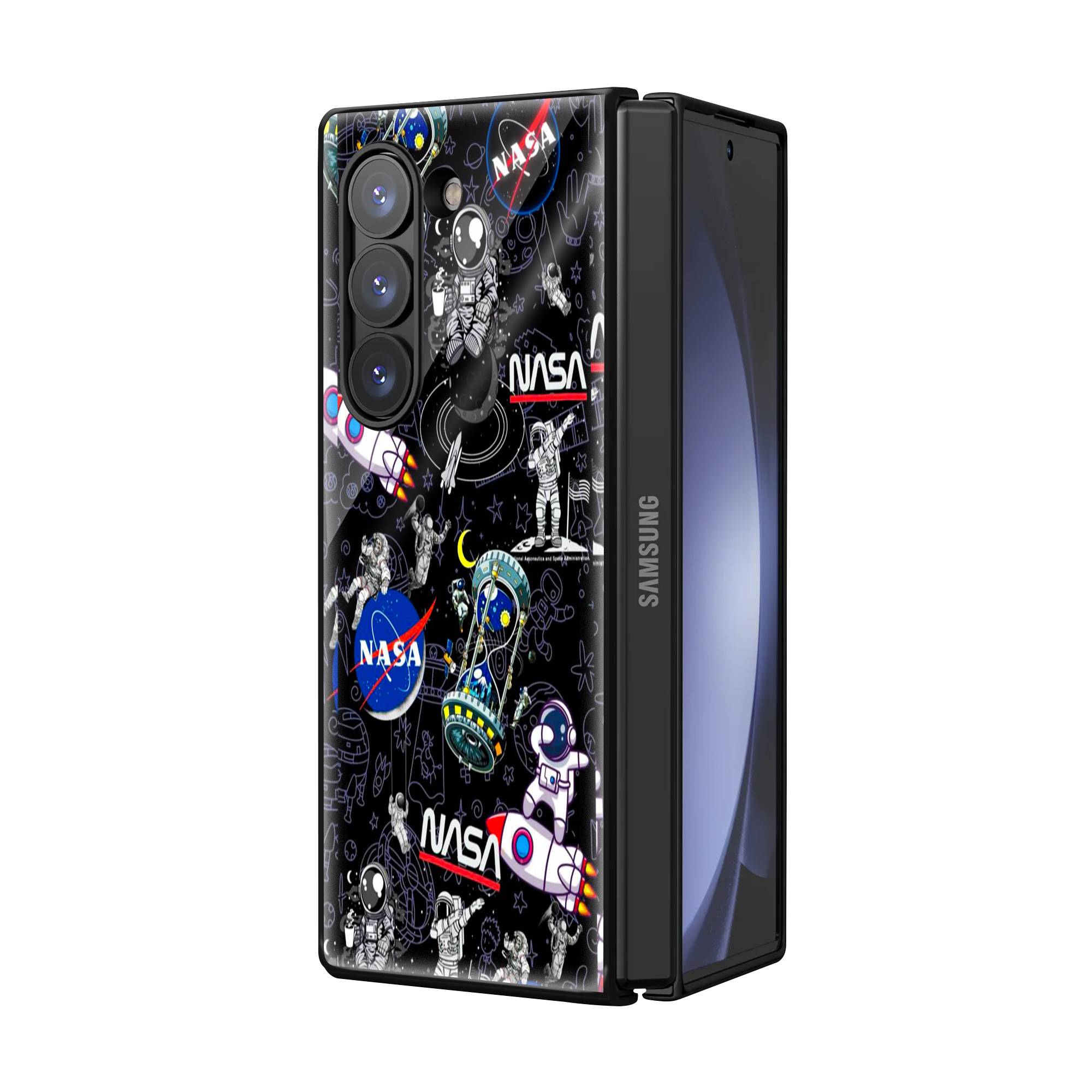 Space Aesthetic Samsung Z Fold Glass Case Secondary image