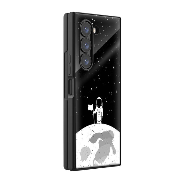 Astronaut On Moon Samsung Z Fold Glass Case image 0