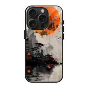 Orange Moon Glass Case | StayClassy India