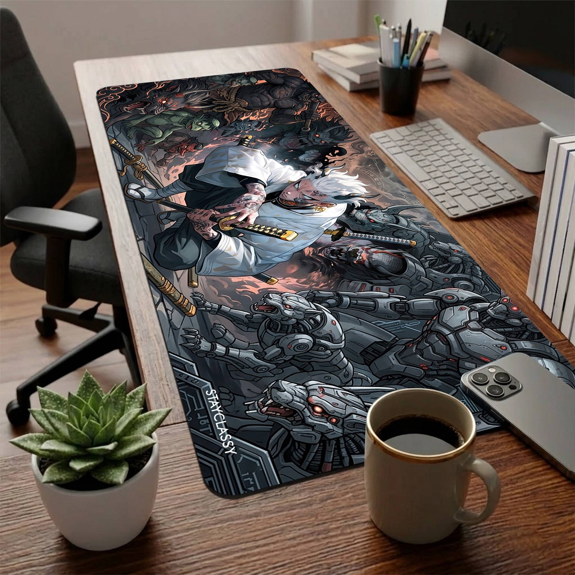 White Hair Demon Desk Mat image 1