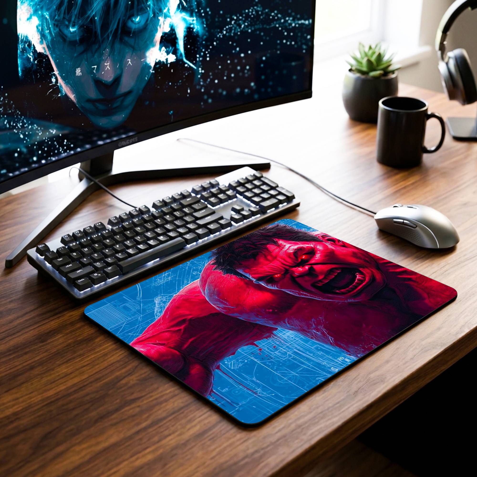 Red Hulk Desk Mat - 7.5 x 9 Inch image