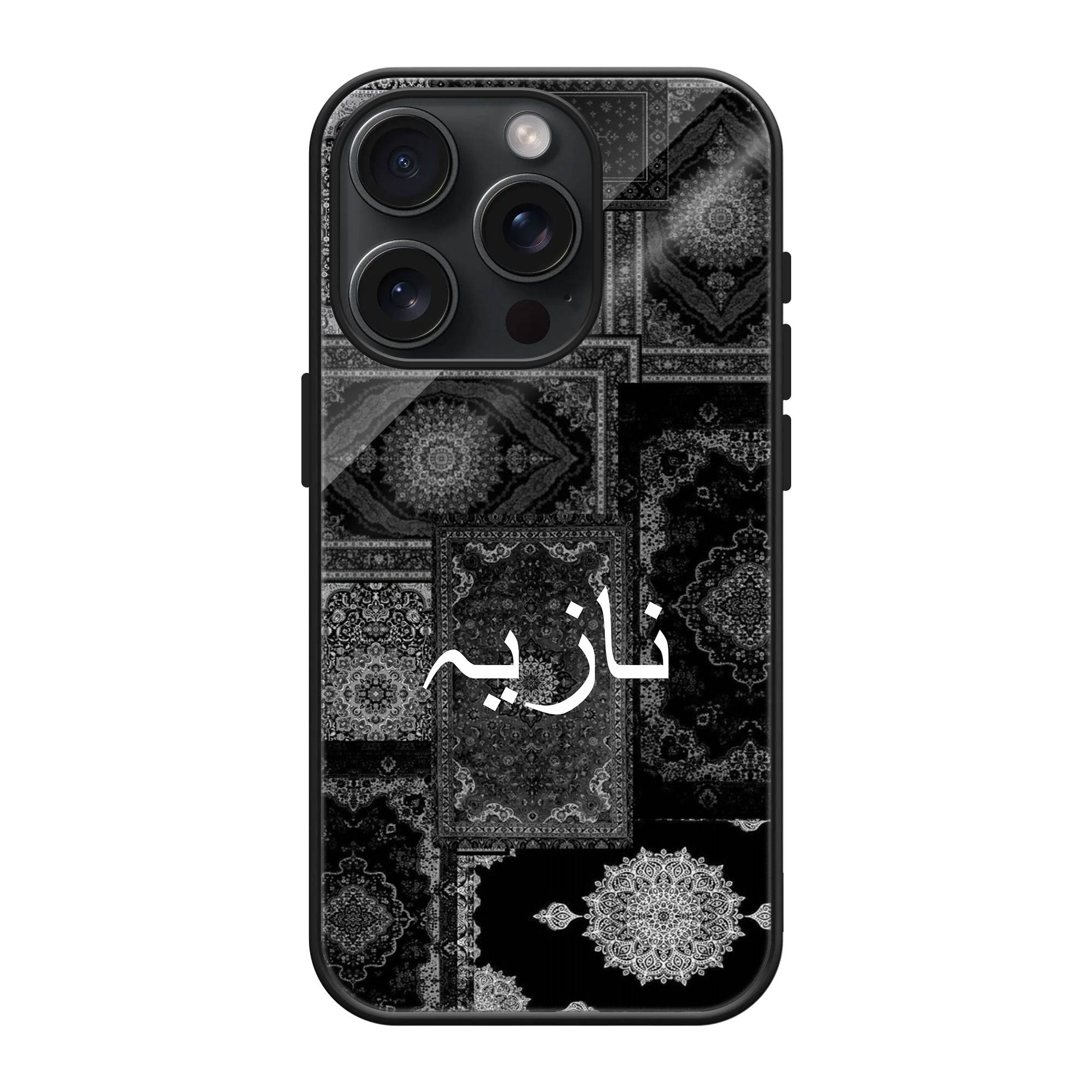 Black Vintage Carpet Glass Name Case image 0 Main image
