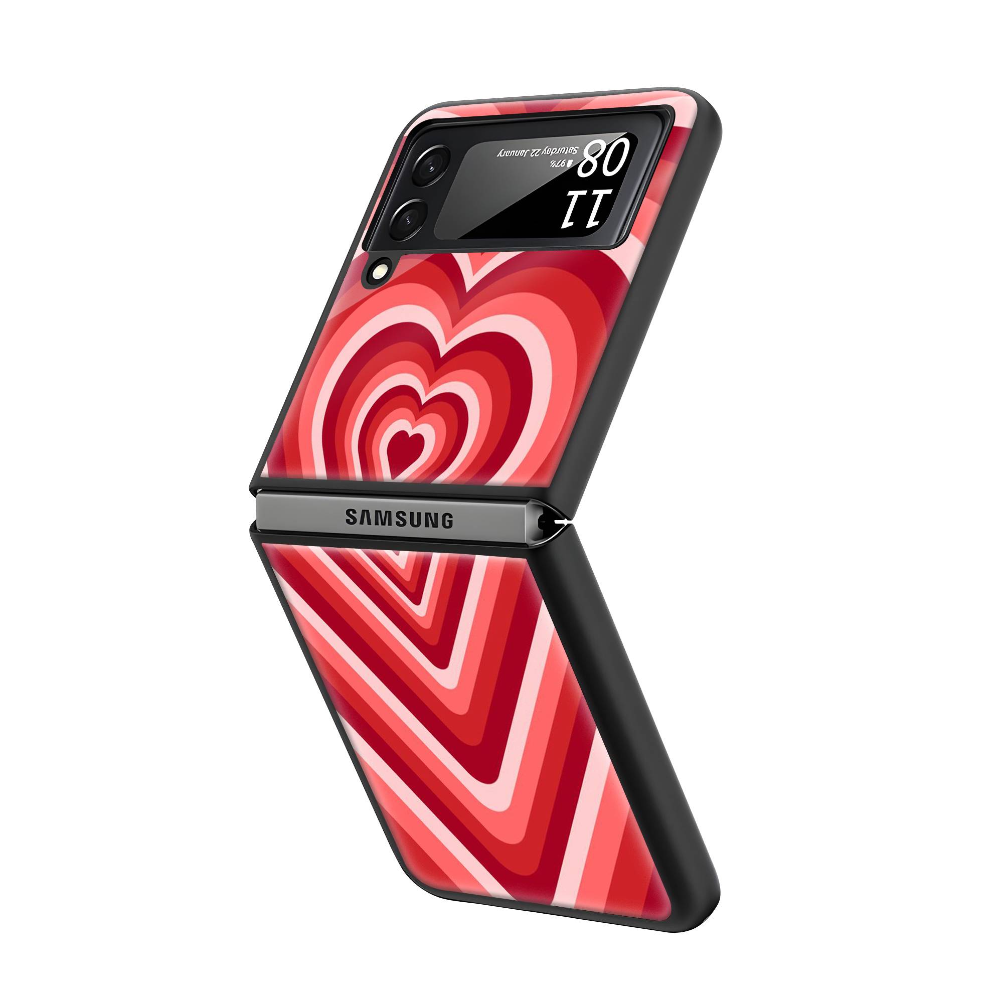 Red Choco Samsung Z Flip Glass Case image 1