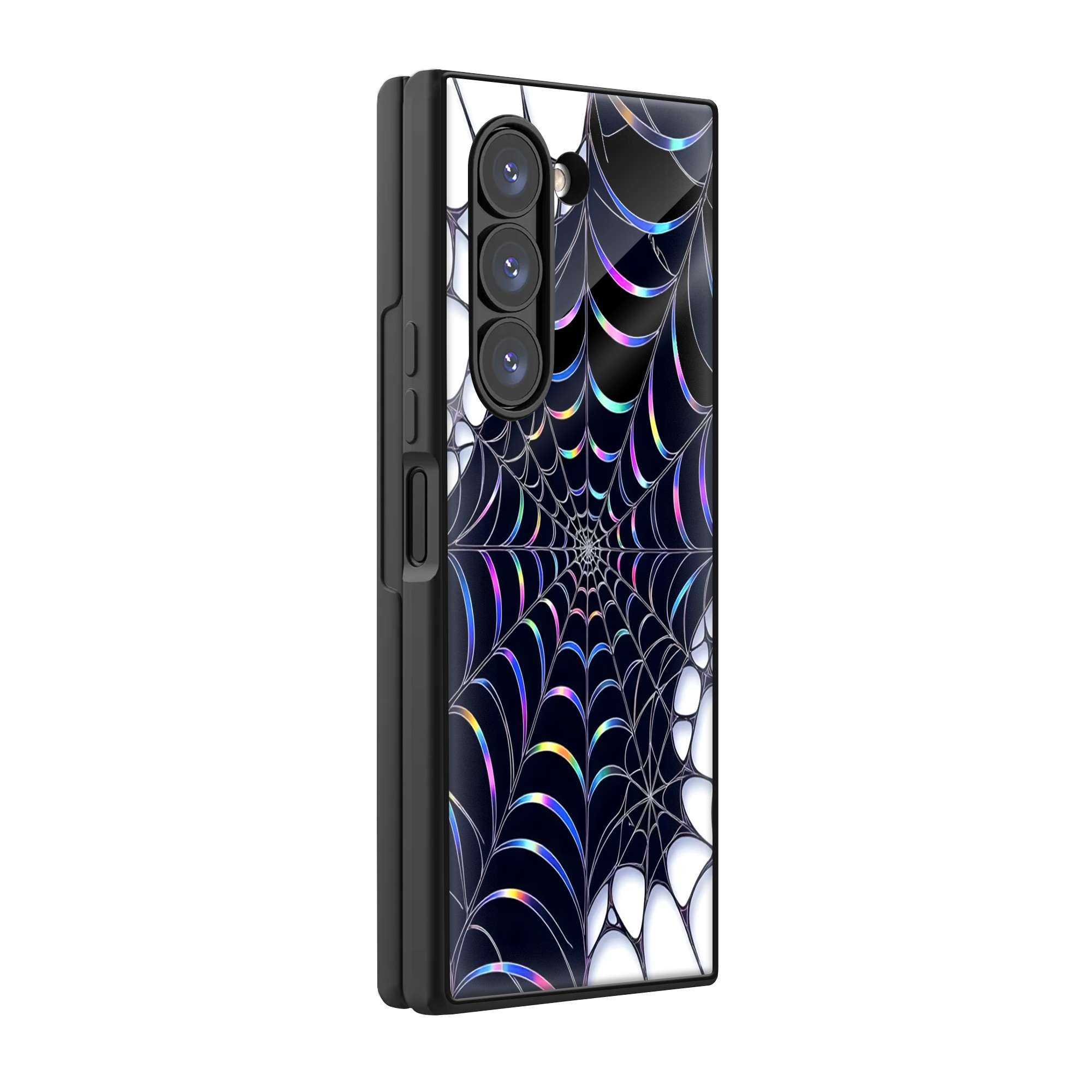 Holographic Web Samsung Z Fold Glass Case image 0