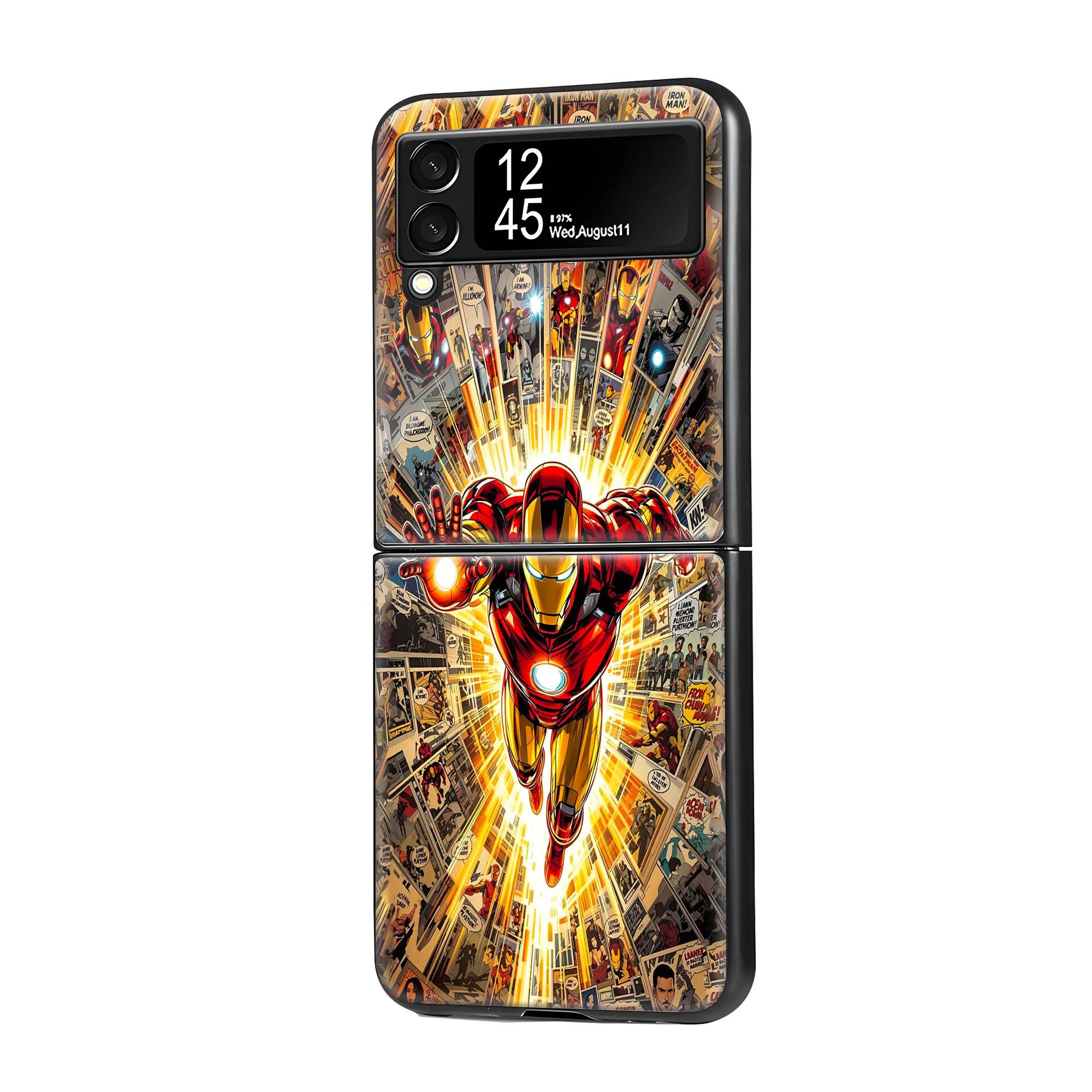 Iron Man Comic Book Samsung Z Flip Glass Case image 0