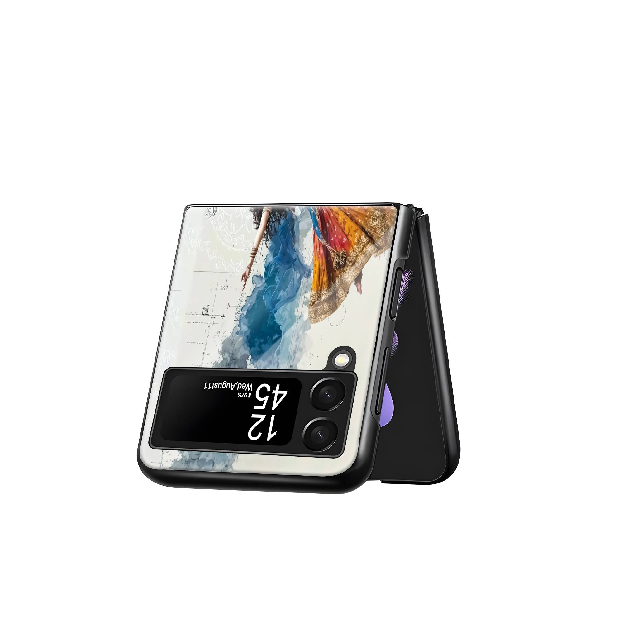 Watercolor Devotion Samsung Z Flip Glass Case image 2