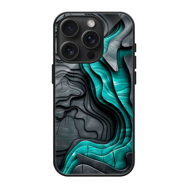 Charcoal Teal Glass Case image 0