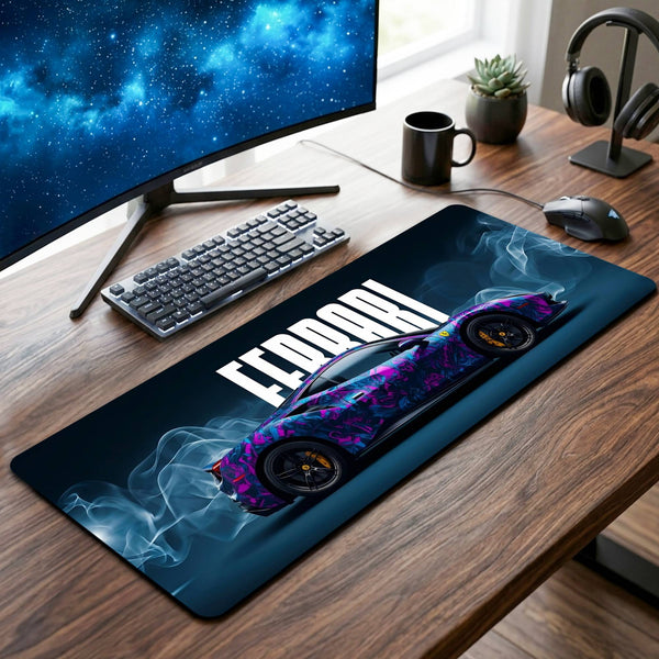 Colorful Ferrari Desk Mat - 12 x 32 Inch image