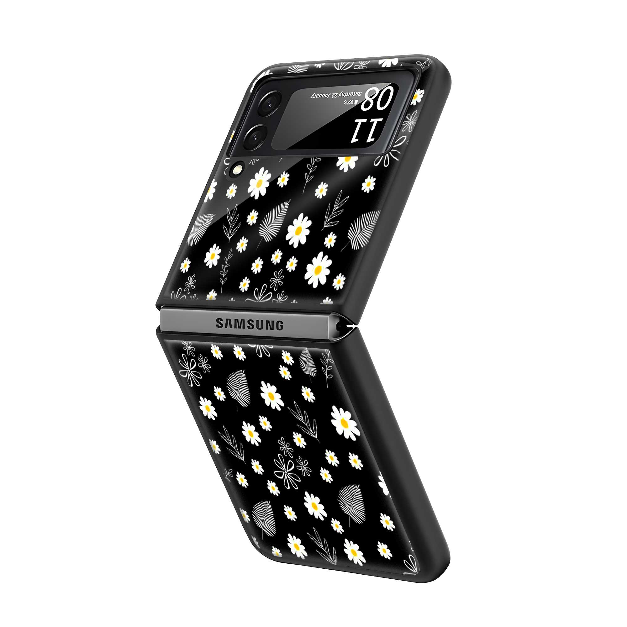 Monochrome Garden Samsung Z Flip Glass Case image 1